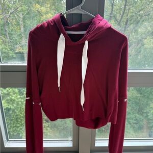 P’tula Burgundy Cropped Hoodie